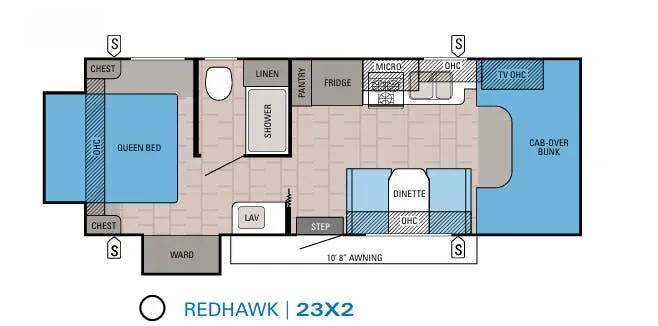 Jayco Redhawk 23X2 floor plan