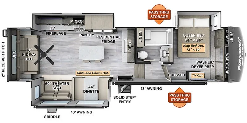 2024 Forest River Flagstaff Classic 361RL - Floor plan