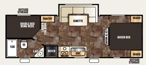 Forest River Cherokee Grey Wolf 23DBH floor plan