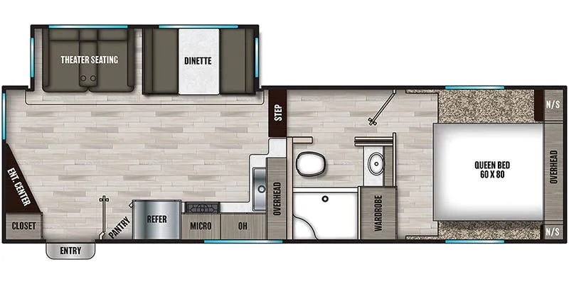 Shasta Phoenix X-lite 25RE floor plan