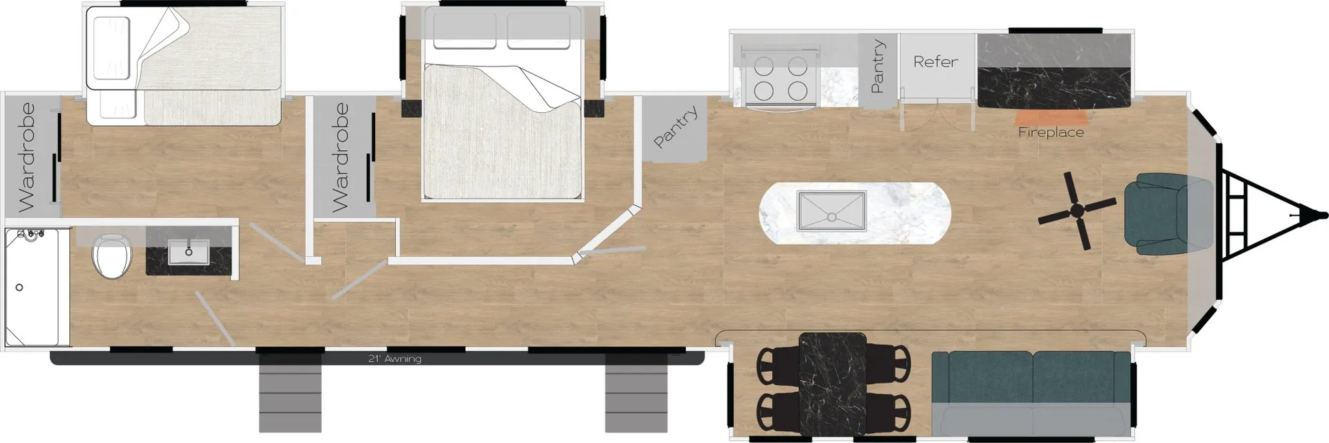 Recreation by Design Bay Point BP-391 IK2B floor plan