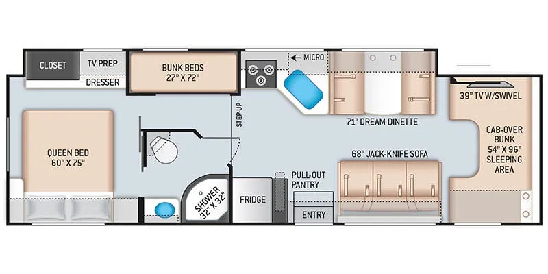 2022 Thor Motor Coach Four Winds 31EV - Floor plan