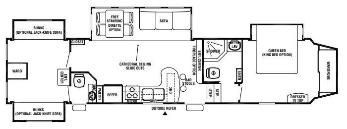 Forest River Cedar Creek Silverback 35QB floor plan