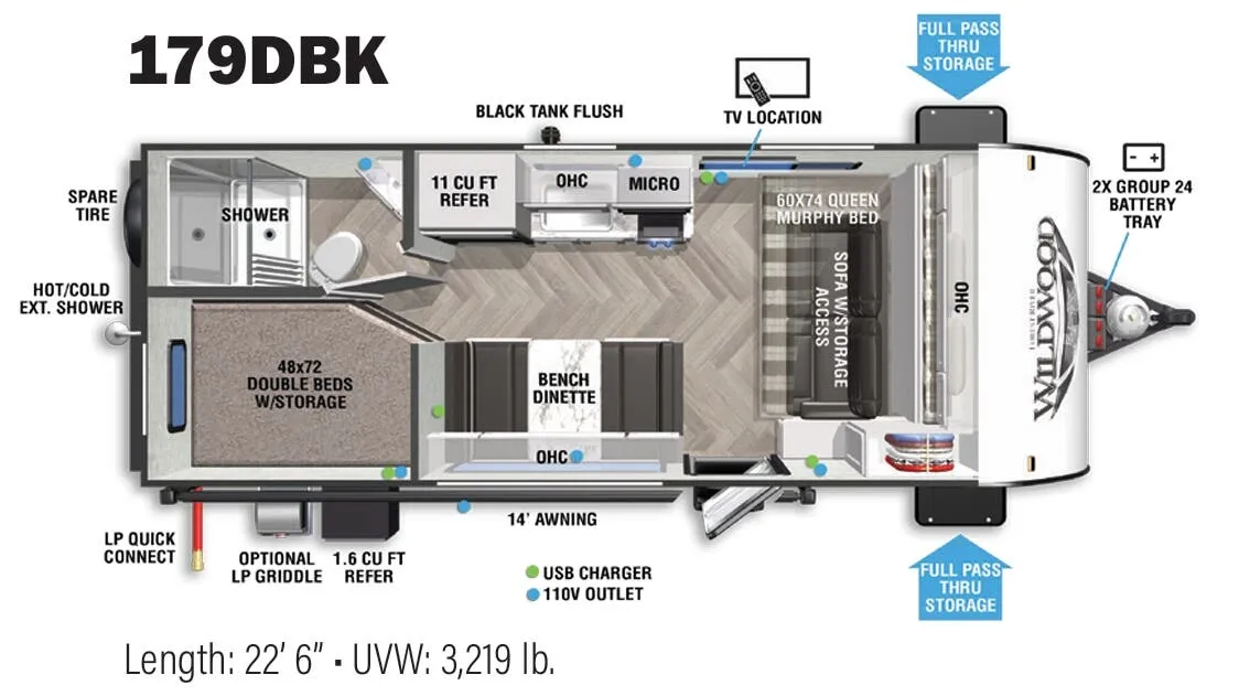 Forest River Wildwood FSX 179DBK floor plan