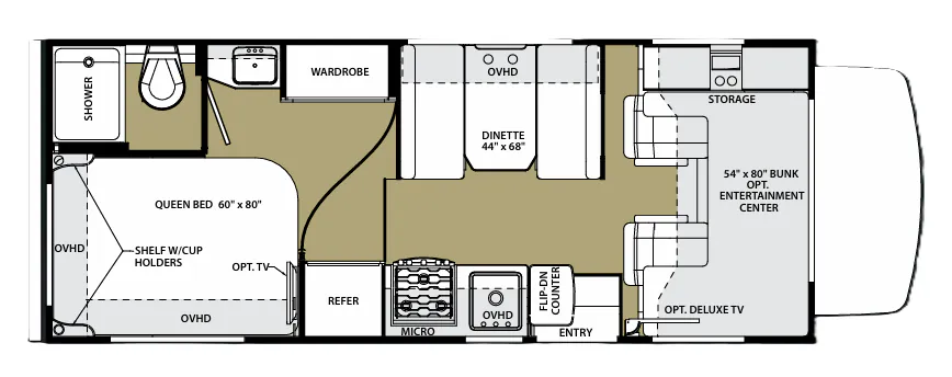 Forest River Sunseeker 2300 floor plan