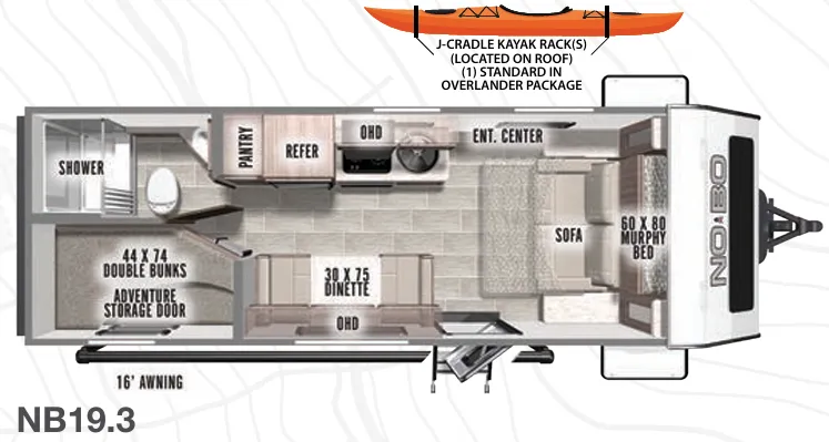 2021 Forest River No Boundaries NB19.3 - Floor plan