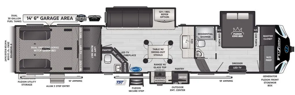 Keystone Fuzion 427 floor plan