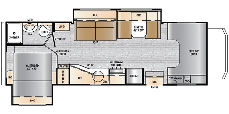 East to West Entrada 2600DS floor plan