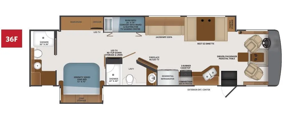 Fleetwood Bounder 36F floor plan
