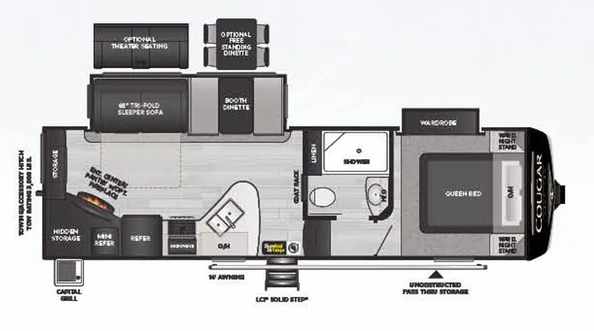 Keystone Cougar Half-Ton 25RES floor plan