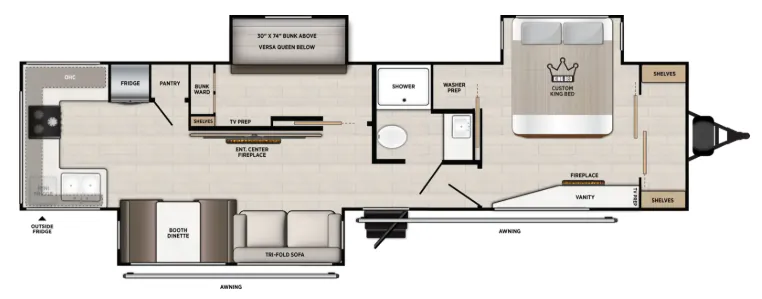 Forest River Vibe 3400SB floor plan
