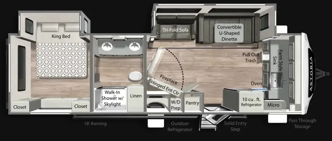 Dutchmen Astoria 2913FK floor plan