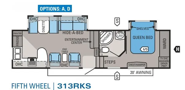 Jayco Eagle 313RKS floor plan