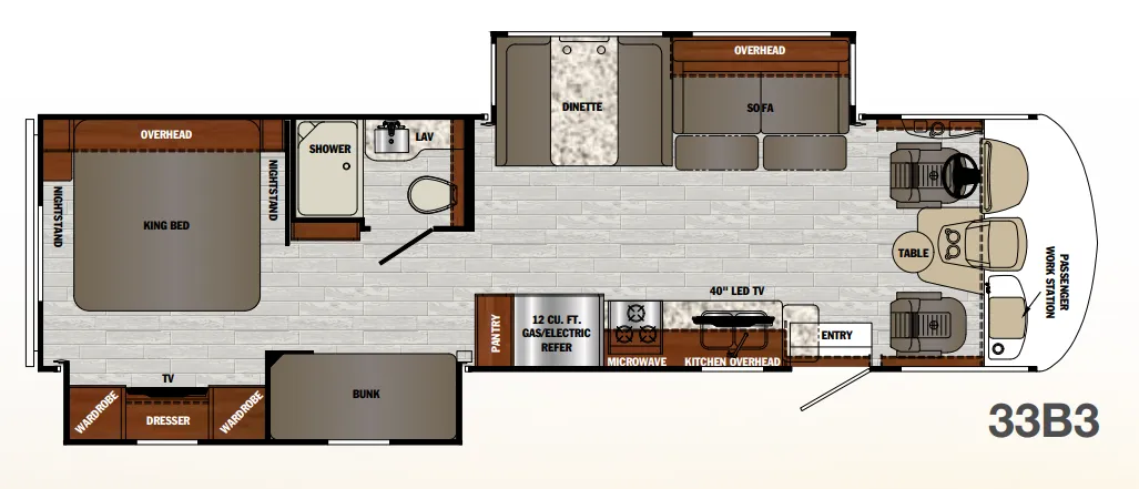 Forest River Georgetown 3 Series GT3 33B3 floor plan
