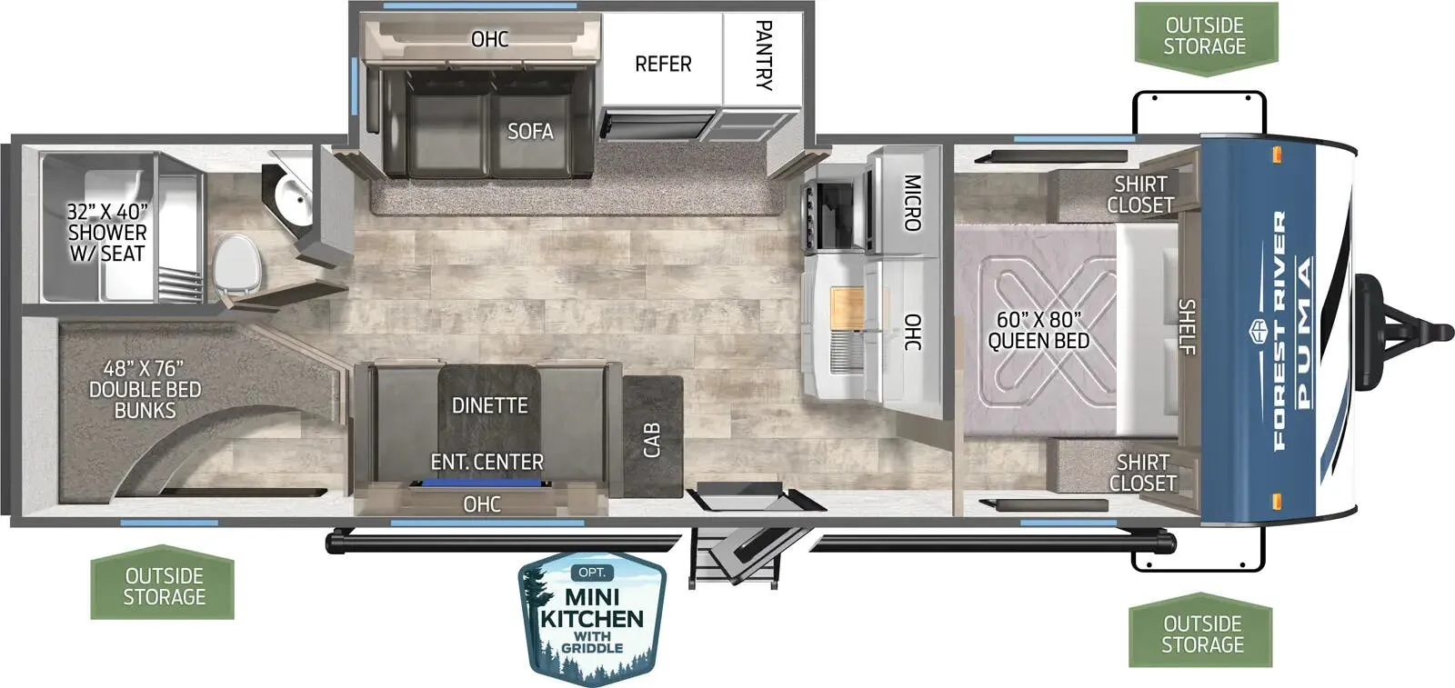 Palomino Puma 25BHS floor plan