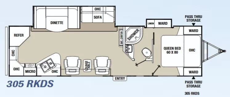 Coachmen Freedom Express Liberty Edition 305 RKDS floor plan