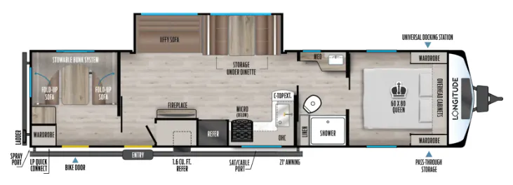 East to West Longitude 319BH floor plan