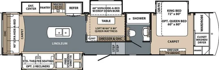 Forest River Cardinal Explorer 378LF floor plan