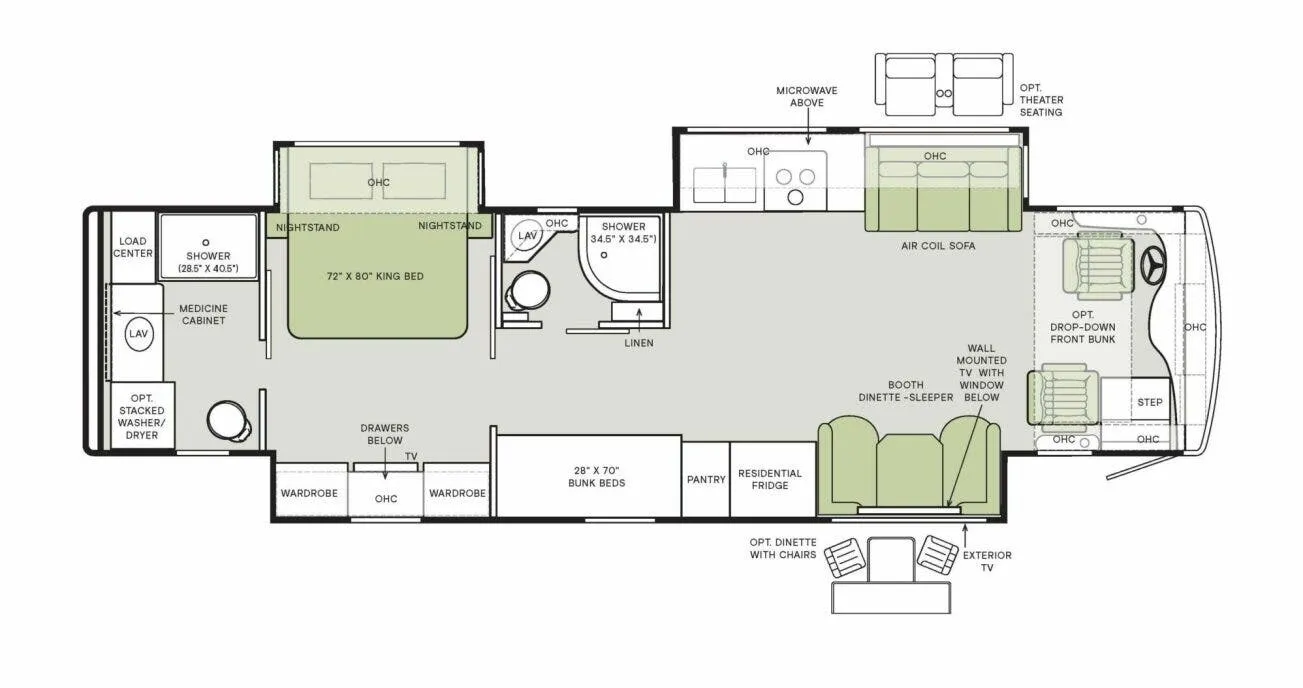 Tiffin Byway 38 BL floor plan