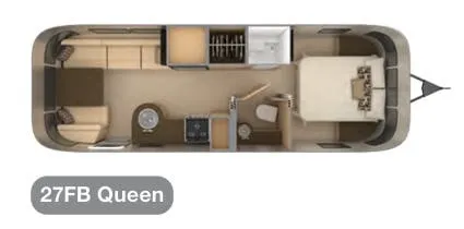 Airstream Flying Cloud 27FB QUEEN floor plan