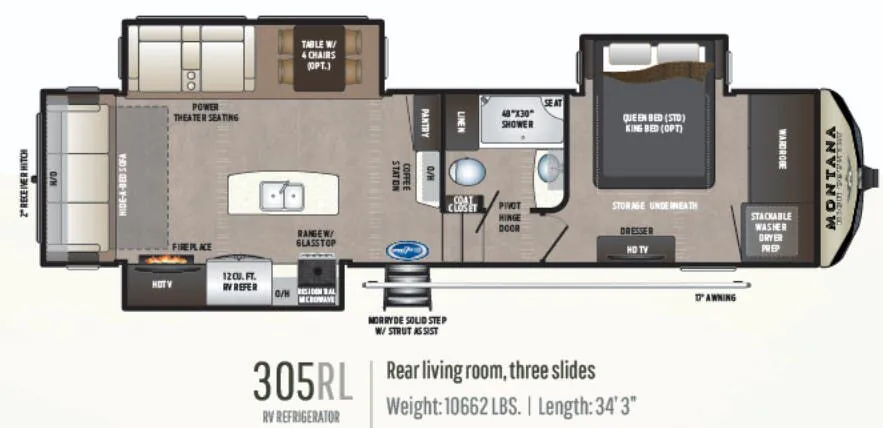 Keystone Montana High Country 305RL floor plan