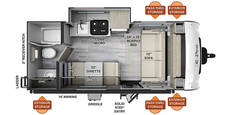 Forest River Flagstaff E-Pro E19FDS floor plan