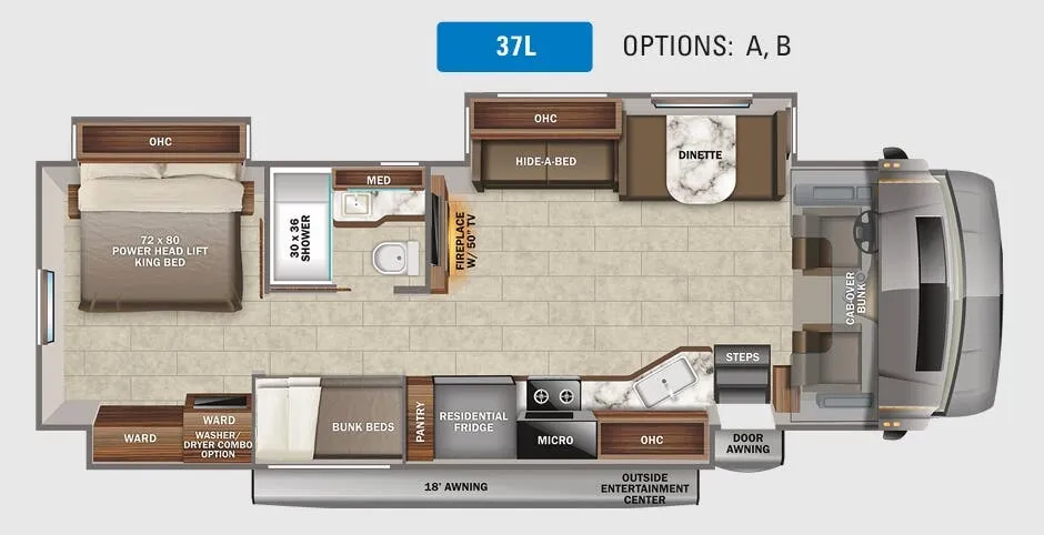 Jayco Seneca 37L floor plan