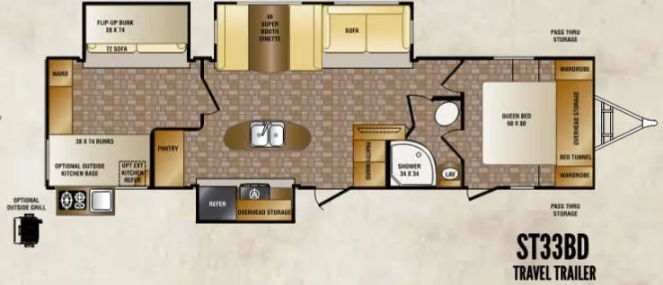 CrossRoads Sunset Trail Reserve ST33BD floor plan