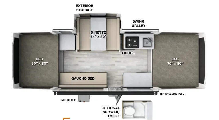 Forest River Rockwood Freedom 2318G floor plan