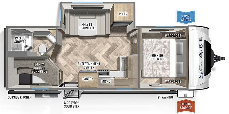 Palomino Solaire Ultra-Lite 243 BHS floor plan