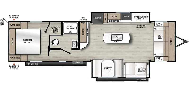 2024 Forest River Aurora 28FDS - Floor plan