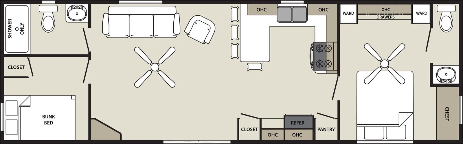 Forest River Quailridge Canada 45-2BH-C floor plan
