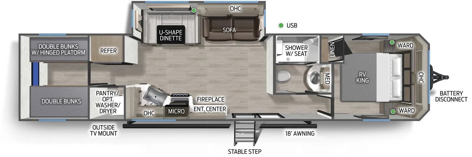 Forest River Cascade 39TNC floor plan