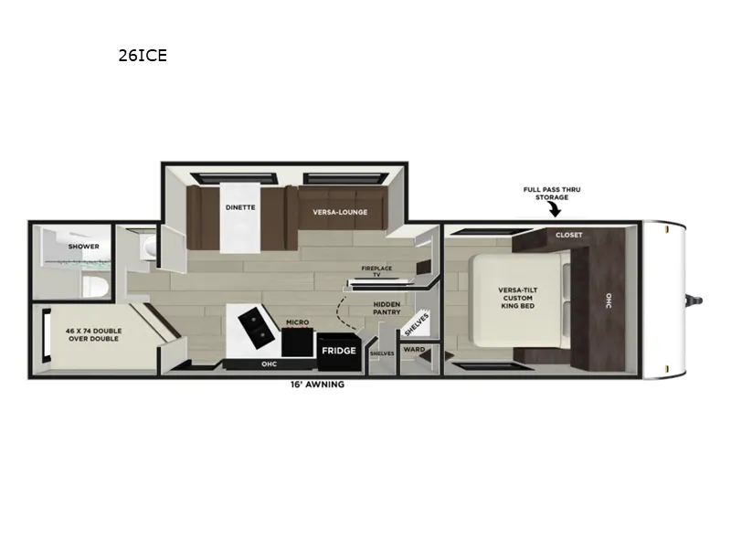 2026 Forest River Wildwood X-Lite 26ICE - Floor plan