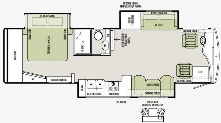 Tiffin Allegro Breeze 31 BR floor plan