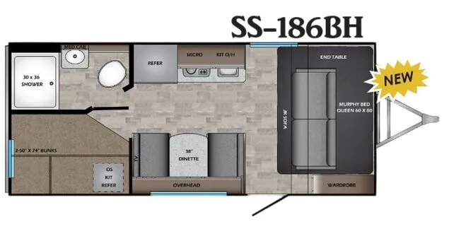 CrossRoads Sunset Trail Super Lite 186BH floor plan