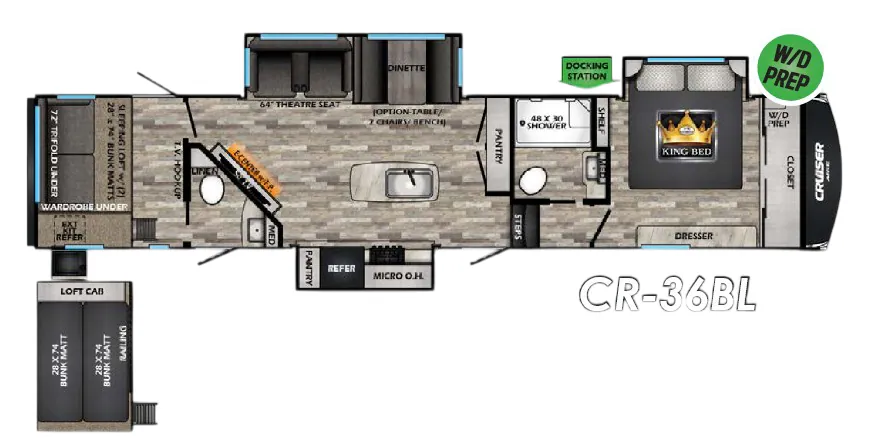 CrossRoads Cruiser Aire CR36BL floor plan