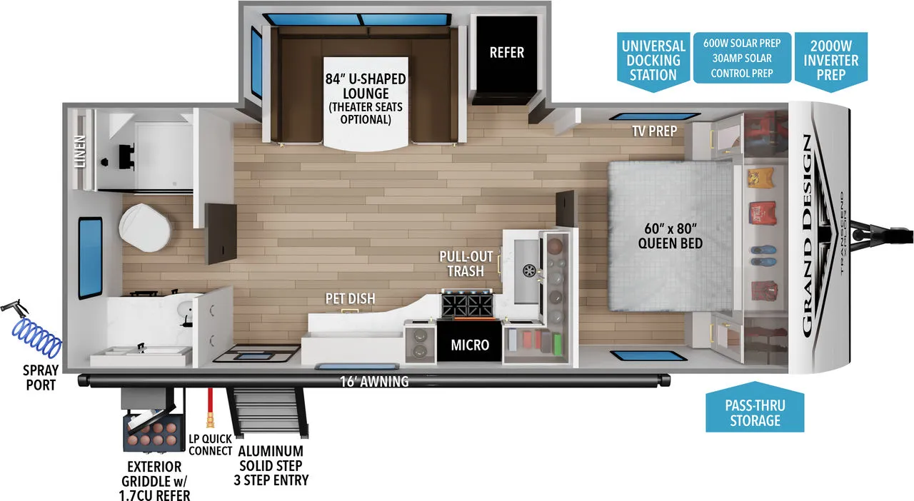 2027 Grand Design Transcend Xplor 22RBX - Floor plan