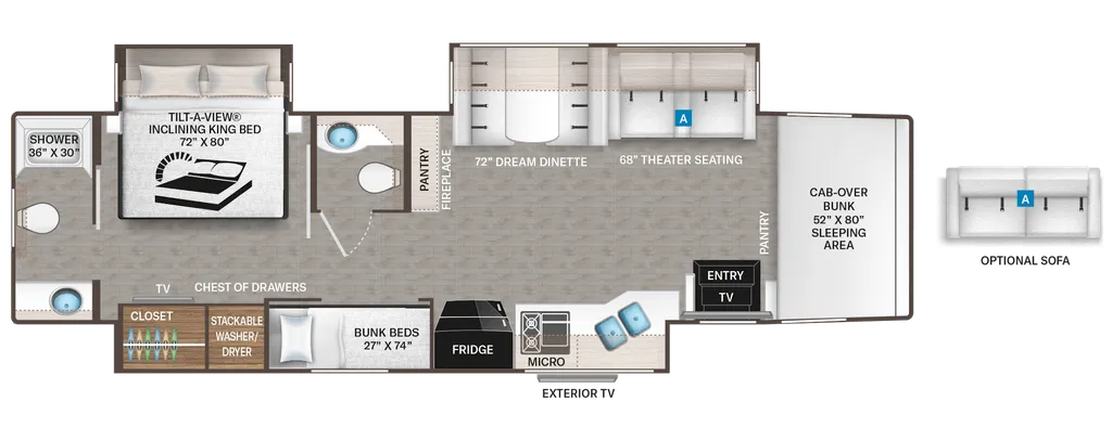 2026 Thor Motor Coach Pasadena SV 38XL floor plan