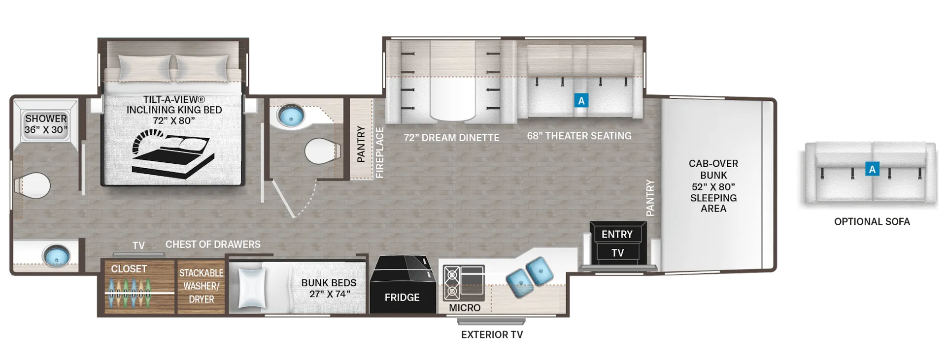 2026 Thor Motor Coach Pasadena SV 38XL - Floor plan