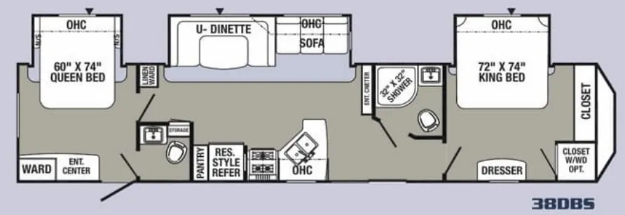 Palomino Puma 38DBS floor plan