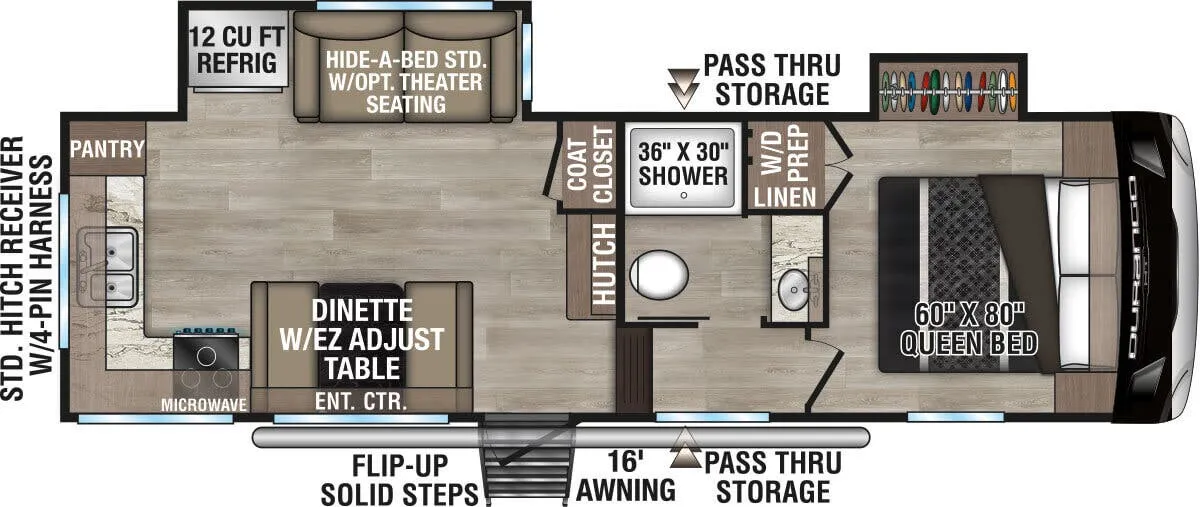 K-Z Durango Half-Ton D232MLD floor plan