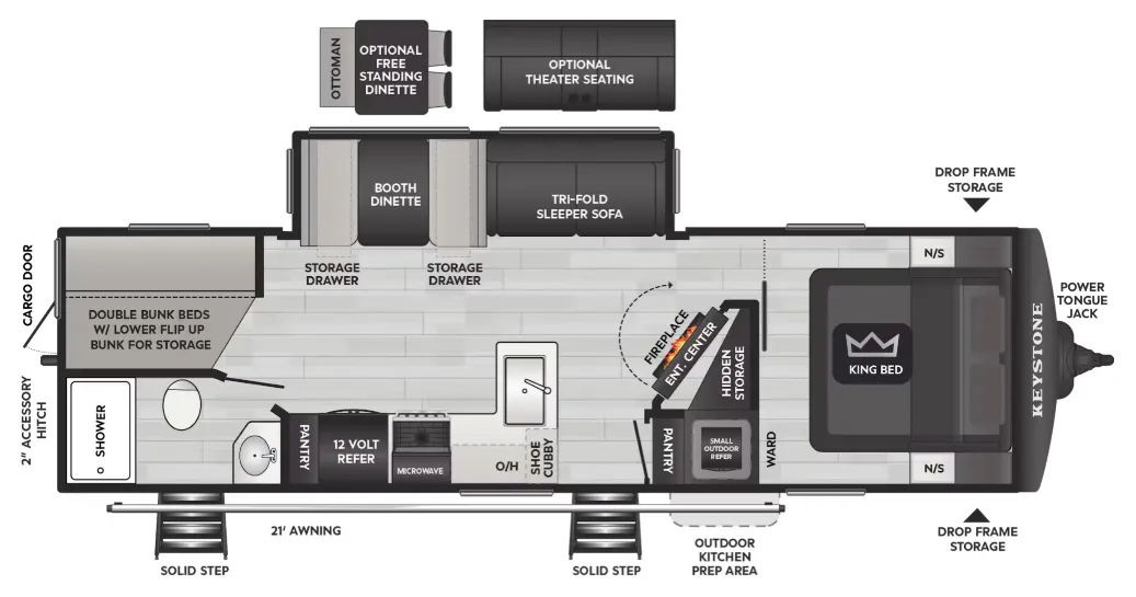 Keystone Cougar Western 28BHWE floor plan