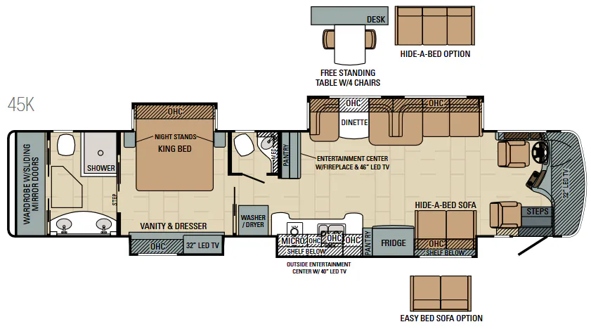 Entegra Coach Cornerstone 45K floor plan