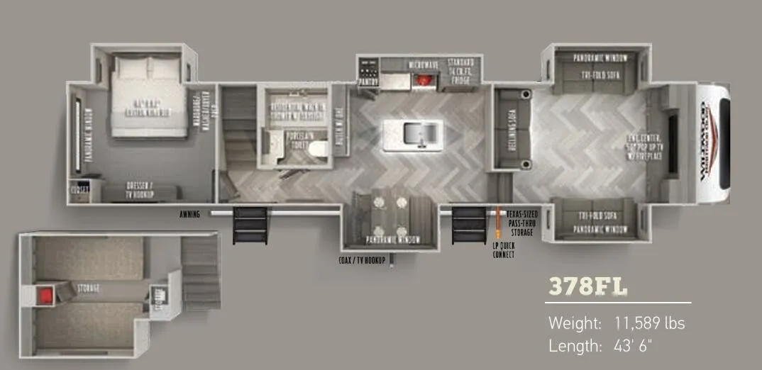 Forest River Wildwood Heritage Glen 378FL floor plan