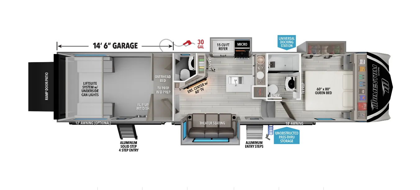 2026 Grand Design Momentum G-Class 350G - Floor plan