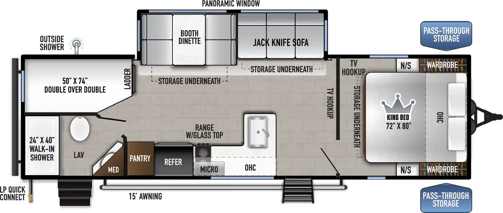 East to West Silver Lake LE 26BHLE floor plan