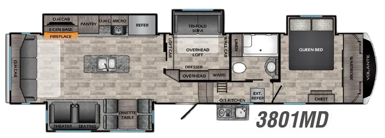 CrossRoads Volante 3801MD floor plan