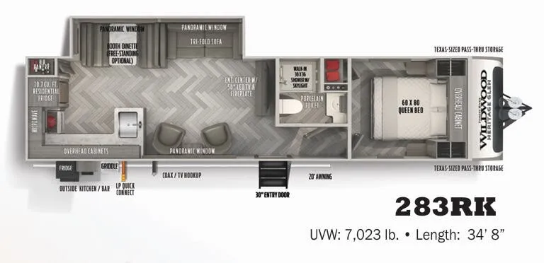 Forest River Wildwood Heritage Glen 283RK floor plan