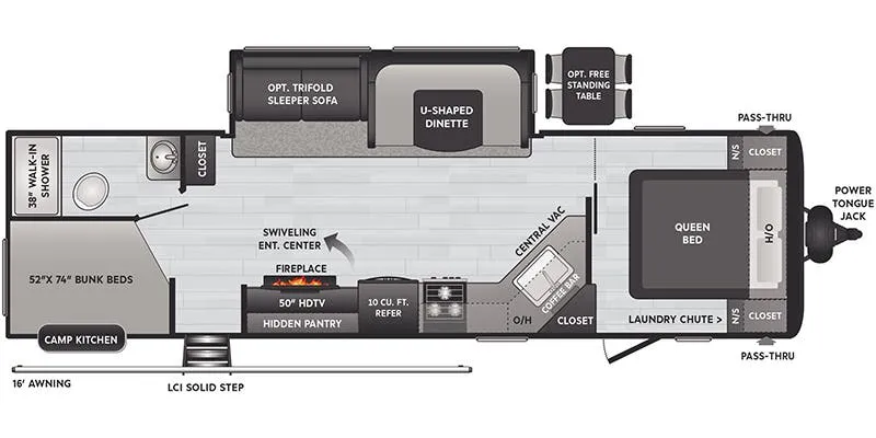 2022 Keystone Hideout 29DFS floor plan